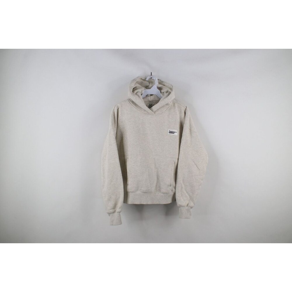 Beardedgoat Womens Medium Spell Out Overnight Hoodie Sweatshirt Heather Gray
